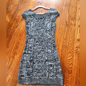Knitted sweater dress, gray, S
